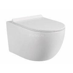 Сет LORANTO Инсталляция с кнопкой Line хром матовая + унитаз FATTO с сиденьем микролифт (4501+7321+C