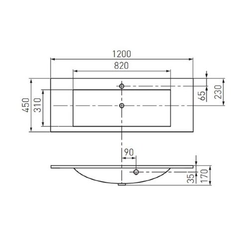 Раковина AQUATON ПРЕМЬЕР 1200, белая (1A702431PR010)
