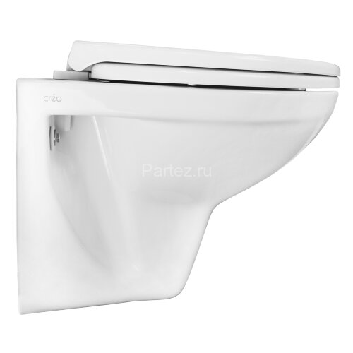Унитаз подвесной Creo Ceramique PROJECT 355х490х375 в комплекте с быстросъемным сиденьем микролифт (