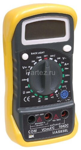 Мультиметр цифровой Master MAS838L IEK TMD-3L-838