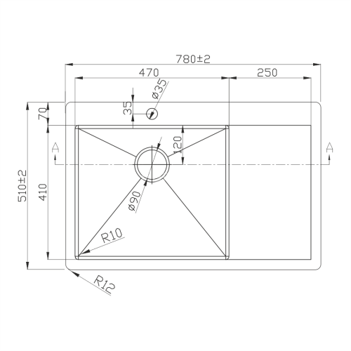 Мойка D7851H-L MELANA ProfLine 3,0/200 САТИН врезная прямоугольная левая D7851H-L