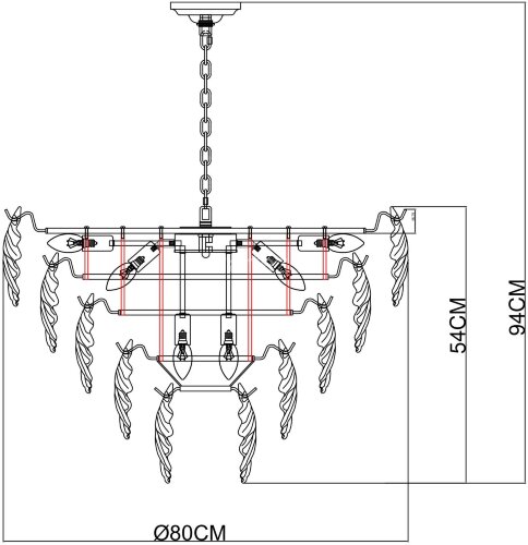 Подвесная люстра Arte Lamp A4070LM-12GO