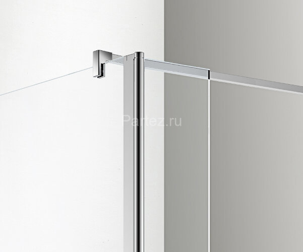 Душевая перегородка Azario CHICAGO 900х1950 прозрачное стекло 8 мм, подвижная доп.перегородка 30 см, цвет профиля серебро (AZ-NAR6321 900)