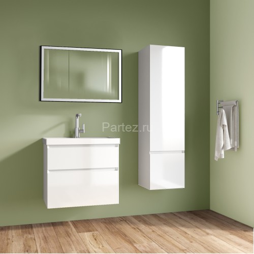 Комплект тумба Azario Velluto 70 700х450х660 подвесная, с раковиной Slim 70, белый матовый (CS000886