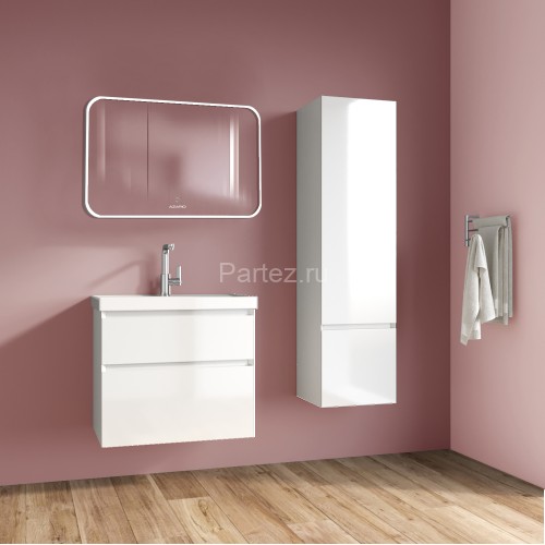 Комплект тумба Azario Velluto 70 700х450х660 подвесная, с раковиной Slim 70, белый матовый (CS000886