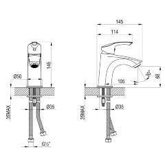 Смеситель Lemark Plus Strike LM1131C для раковины