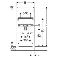 Инсталляция Geberit Duofix для раковины, 112 см, вертикальный смеситель (111.434.00.1)