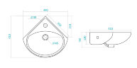 Раковина Santek "Ирис-36", угловая, белая (1.WH11.0.514)