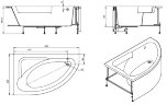 Roca WELNA Асимметричная акриловая ванна160Х100, левосторонняя