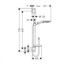 26630400 Raindance Select HG Raindance Select 120 Unica Set 65cm
