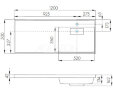 Раковина - столешнца AQUATON Лондри 1200 белая, правая (1A72243KLH010)