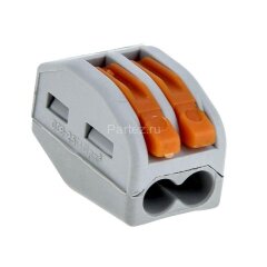 Клемма строительно-монтажная СМК 222-412 2-проводная 0.08-2.5кв.мм с рычагом (уп.100шт) PROxima EKF 