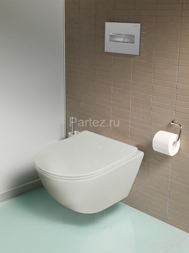 Унитаз подвесной Loranto ESTER 360х485х320 с системой смыва "Tornado", в комплекте с быстросъемным с