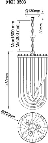 Подвесная люстра Garda Decor 91GH-3503
