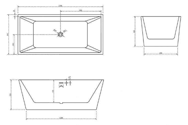 Акриловая ванна ABBER AB9224-1.7