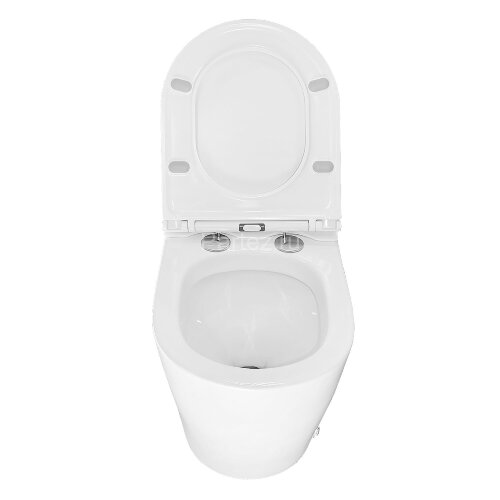 Унитаз импульсный Azario 360х570х450 напольный, полукруглый, быстросъемное сиденье микролифт (AZ-102