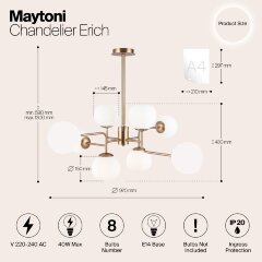 Потолочная люстра Maytoni MOD221-PL-08-G
