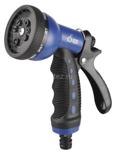 Набор шланг спиральный с коннекторами + пистолет-распылитель 15м х9мм (3/8) 8 бар (1/6) Green Apple