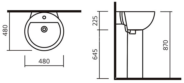 Раковина Sanita Luxe Art Luxe 48, белая (ARTSLWB01)
