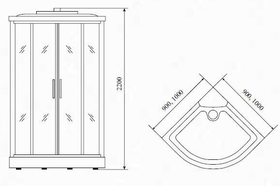 Timo Comfort T-8809 P Clean Glass душевая кабина (90*90*220), шт