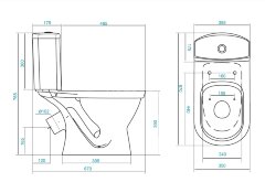 Унитаз-компакт Santek Алькор с сидением стандарт, косой выпуск (1.WH30.2.196)