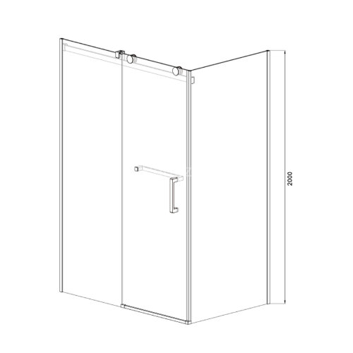 Душевое ограждение Azario VANCOUVER 800х1200х2000 L, без поддона, прозрачное стекло 8 мм, цвет профиля серебро (AZ-NKF1131 L 800)