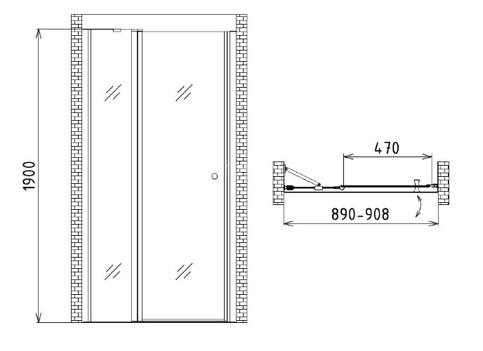 Душевая дверь Gemy New Rockcoco S03191B