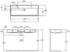 Раковина Jacob Delafon Vivienne 120 двойная, белая (EXBK112-00)