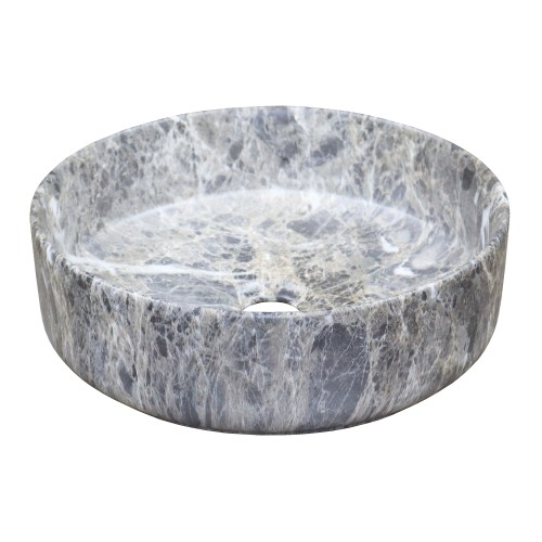 Раковина-чаша Azario 355х355х120 накладная, круглая, темный мрамор (AZ-3134-M816)
