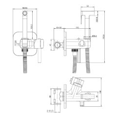 Смеситель Lemark Solo LM7173C с гигиеническим душем, встраиваемый