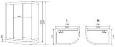 Timo Standart T-1102 R душевая кабина (120*85*220), шт