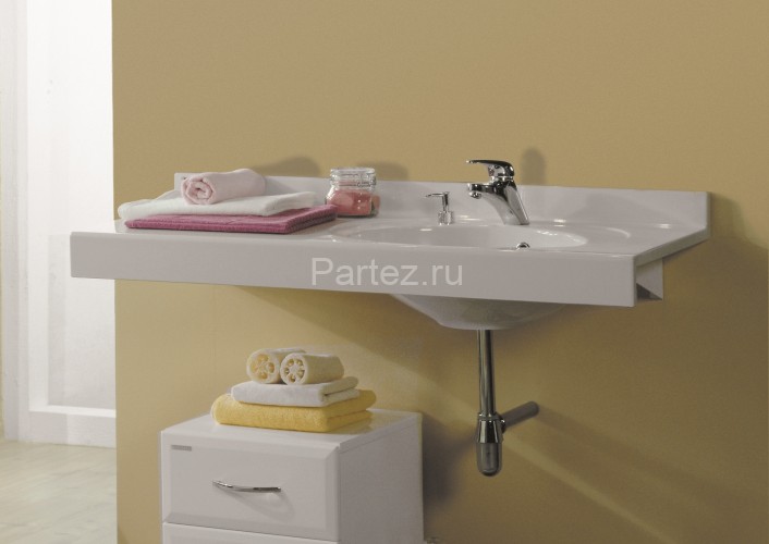 Раковина -столешница AQUATON Отель 119х47х25 цвет Белый (1A70103NOT01R)