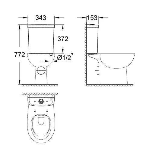 Смывной бачок для унитаза Grohe Bau Ceramic (39436000)