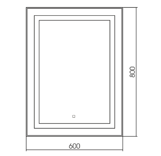 Зеркало AZARIO Саурон 600х800 вертикальное, c подсветкой и диммером, сенсорный выключатель (LED-0000