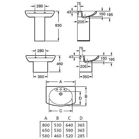 Roca DAMA SENSO Раковина 580х460х195 мм
