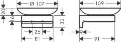 Мыльница Hansgrohe AddStoris, Хром (41746000)