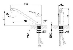 Смеситель  Lemark Partner LM6554C  для кухни