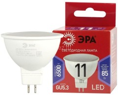 Лампа светодиодная RED LINE LED MR16-11W-865-GU5.3 R 11Вт MR16 софит 6500К холод. бел. GU5.3 Эра Б00