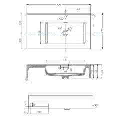 Раковина Aquaton Квадро Про 80 R, правая, белая (1A734331QA01R)