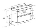 Тумба под раковину Roca Oleta 80 подвесная, 2 ящика, белый глянец (A857640806)