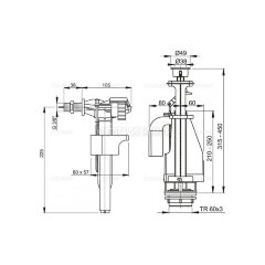 Выпускной комплект Alcadrain с двойной кнопкой,впускной механизм А18 Подключение 3/8'', SA08SK 3/8&quot; 