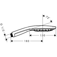 28587400 Raindance Ручной душ Raindance Select 150 Air 3jet, ½’ белый хром