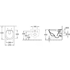 Унитаз подвесной Villeroy&amp;Boch ARCHITECTURA безободковый, с сиденьем микролифт (4694HR01)