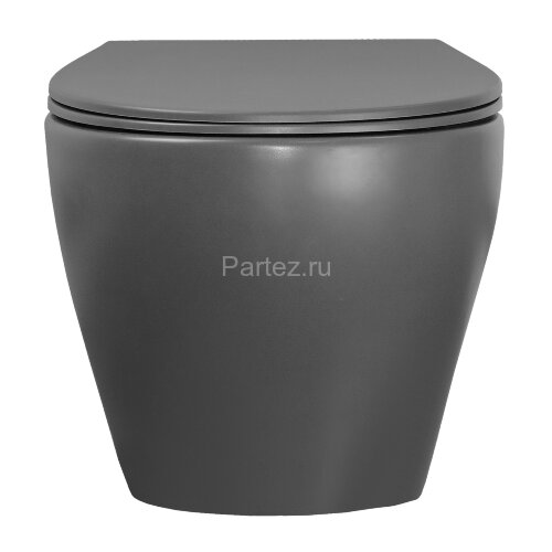 Унитаз подвесной Azario Keras 370х520х360 безободковый, с быстросъемным сиденьем микролифт, серый ма