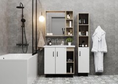 Тумба напольная Onika Тимбер 80.10 белый мат./дуб сонома (108045)