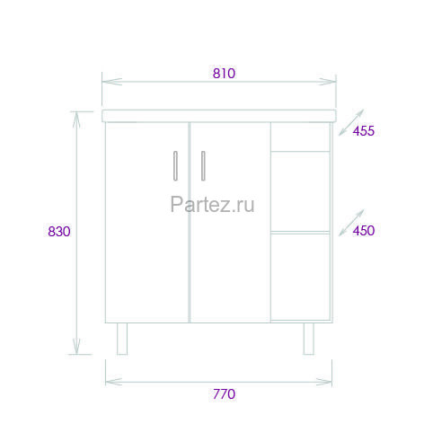 Тумба напольная Onika Тимбер 80.10 белый мат./дуб сонома (108045)