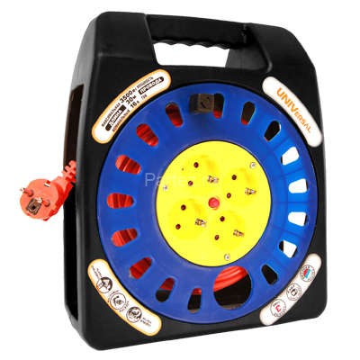 Удлинитель в закрыт. корпусе 4х40м с заземл. 10А IP20 У16-012 ПВС 3х1 термозащита защ. шторки UNIVer