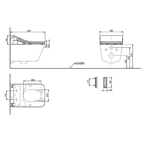 TOTO RX TCF896CG#NW1 Сиденье-биде TOTO WASHLET SX с технологией EWATER+,с пультом дистанционного упр