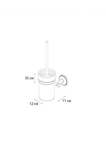 Ёрш для унитаза Fixsen ALFA керамика, античная латунь (GR-9513)