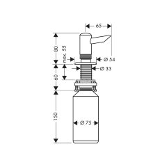 Дозатор жидкого мыла Hansgrohe встраиваемый, хром (40418800)